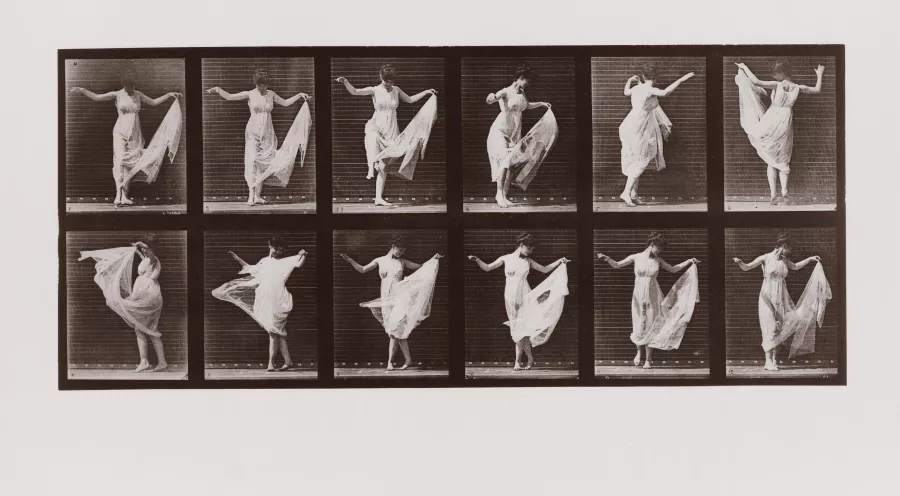 Eadweard Muybridge, Mujer bailando, en Locomoción animal, lámina 188, 1887
