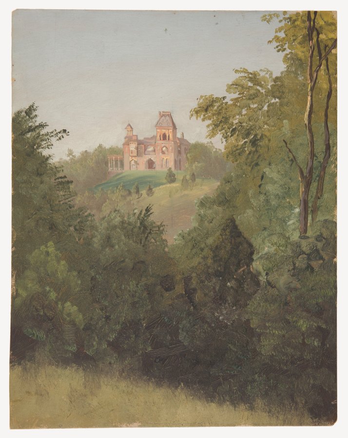 Dibujo de la vista suroeste de Olana, 1872, obra de Frederic Edwin Church