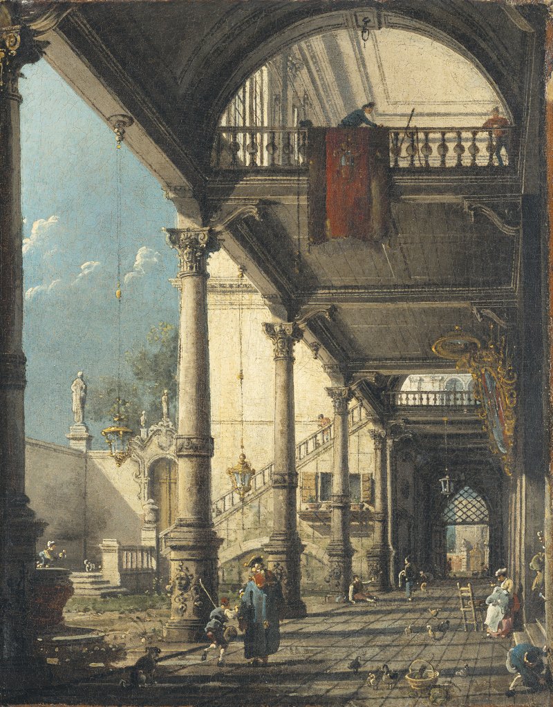 Capricho con columnata en el interior de un palacio. Canaletto (Giovanni Antonio Canal)